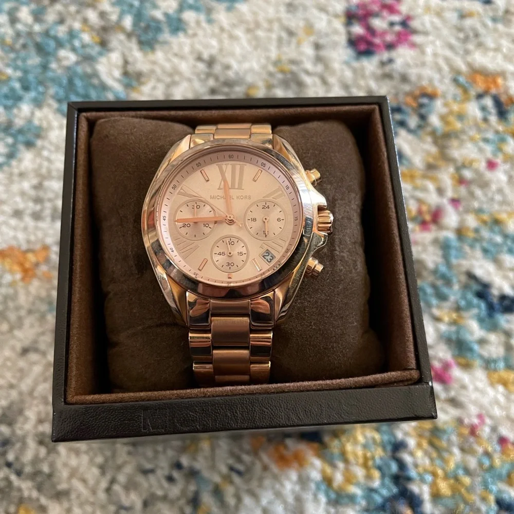 Michael Kors Rose Gold Stainless Steel Chronograph Watch